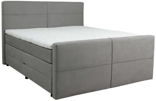 Home affaire Boxspringbett Lucas, Doppelbett, Polsterbett, Federkernbett, Komforbett, 160,180 cm, inkl. Topper, zwei Bettkästen, Taschen-Federkernmatratze, Härtegrad 3