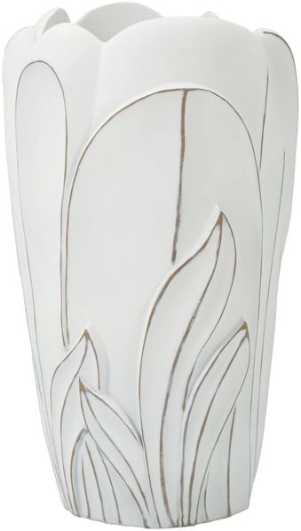 Dmora Vase Tramigna, Dekorationszubehör, Dekoratives Artikel, Einrichtungszubehör, 29x29 h48 cm, Weiß