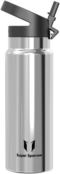 Super Sparrow Trinkflasche Edelstahl 1000ml - Breite Öffnung SwivelSip Thermosflasche - BPA-Frei Thermoskanne, Ergonomisch Trinkflaschen Strohhalm für Sport, Travel, Schule, Outdoor