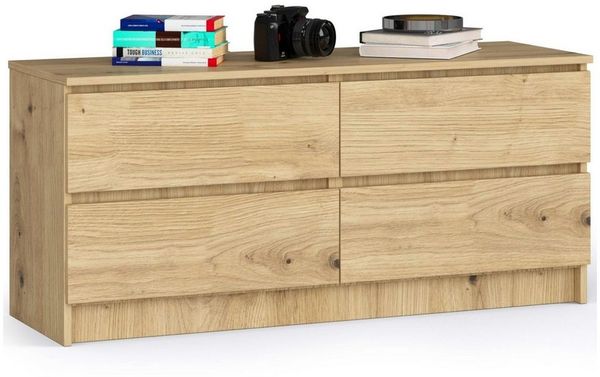 Raumhirsch Furniture Kommode mit 4 Schubladen 120 cm breit Holz Schrank, (viele Farbvarianten - Maße: 120 x 55 x 40 cm) - Hochwertig & stabil