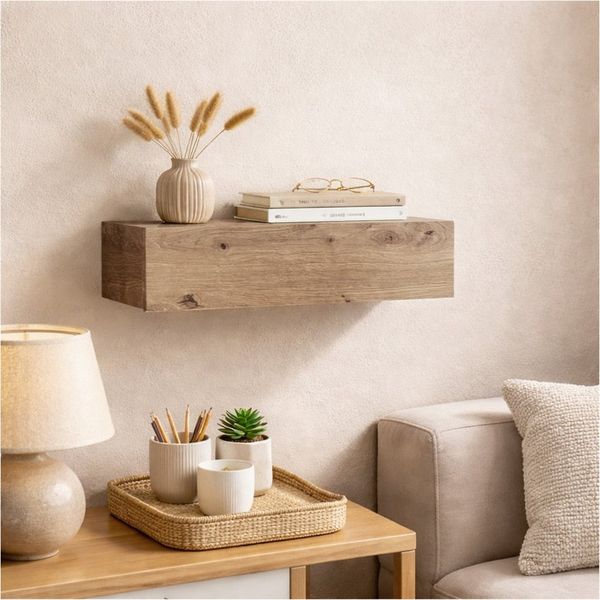 HTI-Living Wandregal mit Schublade 40 cm Artisaneiche, 1 Stück 1-tlg.