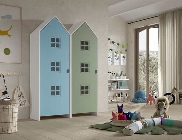 Schrank Casami Bruges 37 x 115,2 x 171,3 cm MDF Blau Grün