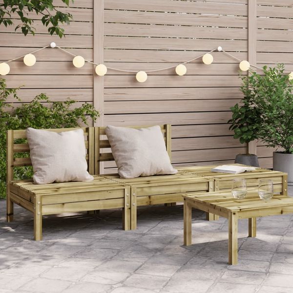 vidaXL Gartensofa 3-Sitzer Kiefernholz Imprägniert 838039
