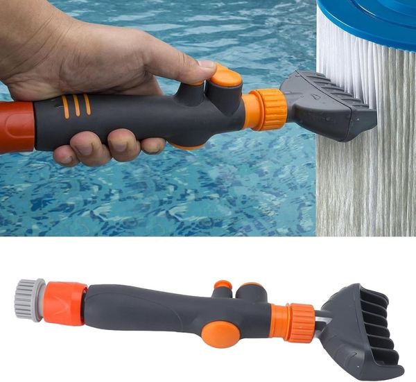 BlingBin Poolbürste Filterkartuschen Reiniger Filterpatrone Reinigungswerkzeug, für Erd- und unterirdische Schwimmbecken sowie für heiße Quellen und Whirlpools, (1 Stück, 1-tlg, 28,5x9 cm), entfernt Schmutz Poolfilterreiniger, Filterreiniger, Reinigu...