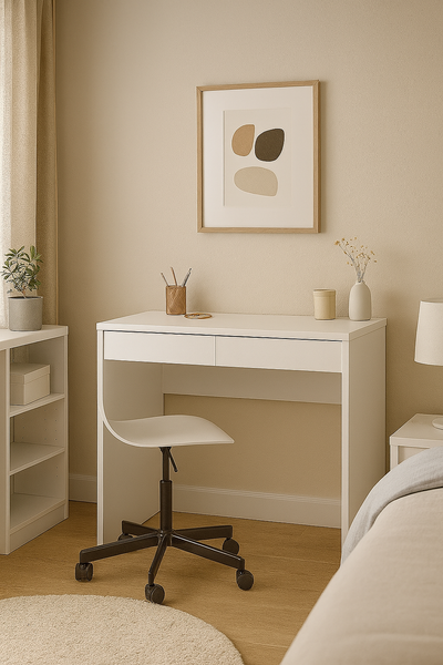 Shefa Computertisch Vikko Weiß - Moderner Schreibtisch 100x59 cm