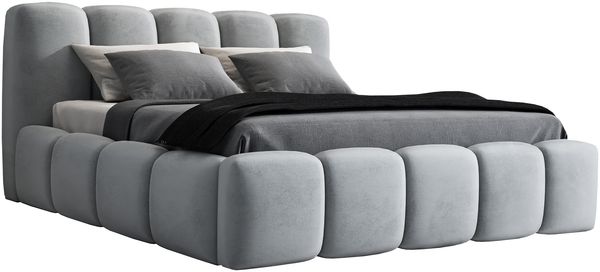 A&J MöbelLand 'Sonic' Polsterbett, Polyester, Silber, 120 x 200, mit Matratze, mit Lattenrost, mit Bettkasten Bild 4
