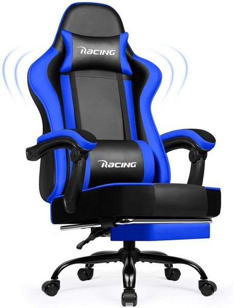 Hiazurm Gaming-Stuhl Gaming Stuhl, Bürostuhl Ergonomisch, Gaming Chair (Ergonomischer Gamer Stuhl mit Wippfunktion, bis 150 kg Belastbarkeit), Gaming Stuhl Bürostuhl mit Verstellbare Armlehnen, Kopfstütze