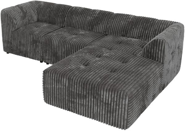 Modernes Wohnzimmer Sofa VORITA 3M L Freistehendes Ecksofa, L-Couch, Gepolstertes Sofa, Wellenfedern - Grau Cord - Rechts Bild 6