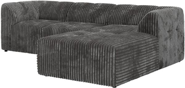 Modernes Wohnzimmer Sofa VORITA 3M L Freistehendes Ecksofa, L-Couch, Gepolstertes Sofa, Wellenfedern - Grau Cord - Rechts Bild 7