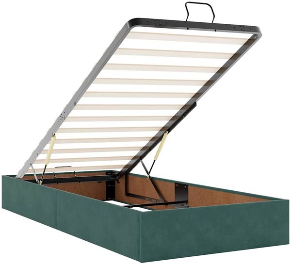 vidaXL Ottoman-Bett mit Matratze & LEDs Dunkelgrün 90x190 cm Samt 3312665 Bild 11