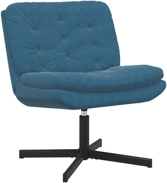 vidaXL Drehender Entspannungsstuhl Blau 63 x 75 x 76 cm Samt 42007359