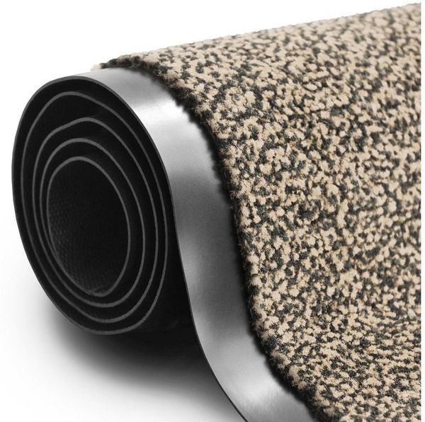 Karat Fußmatte Sky, Sauberlaufmatte für Eingangsbereich, Türmatte für innen, waschbar, melierter Polypropylen-Flor, rutschfester Vinyl-Rücken, Höhe 7 mm