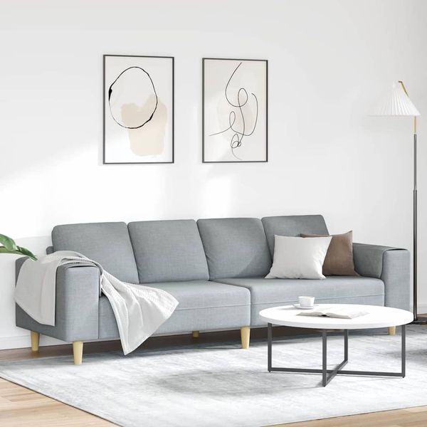 vidaXL Sofa Set, Stoff hellgrau