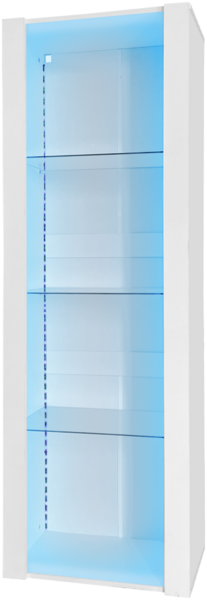 Merax Weiße Hochglanz-Vitrine mit LED-Beleuchtung, 3 Glasböden, 55*38*166 cm, Vitrinen, Standvitrinen, Hochschränke, Lagerschränke Bild 8