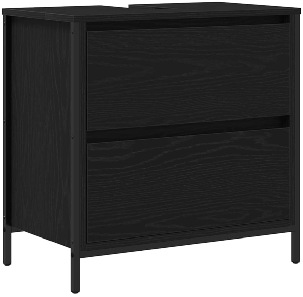 vidaXL Waschbeckenunterschrank mit Schubladen Schwarz Eichen-Optik 861882