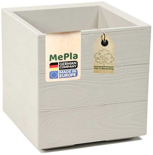 Heimwerkercenter Blumentopf MePla - Kübel KARO-40 Holzoptik 40 x 40 x 40 beige