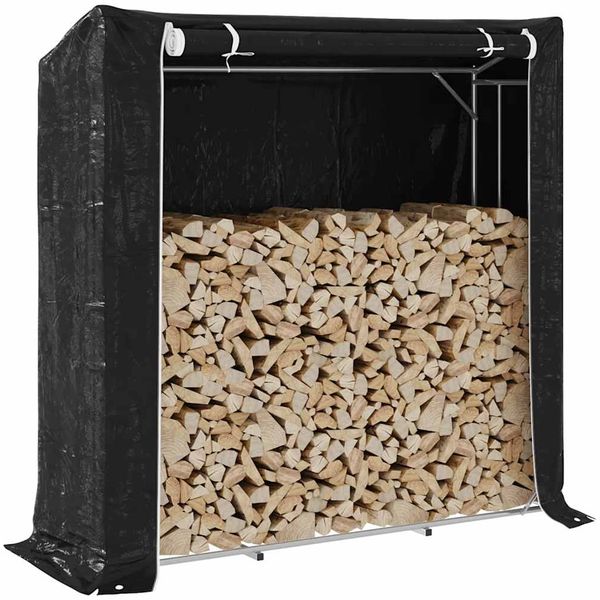 vidaXL Brennholzregal mit Regenschutz 200x60x200 cm Verzinkter Stahl 4104957