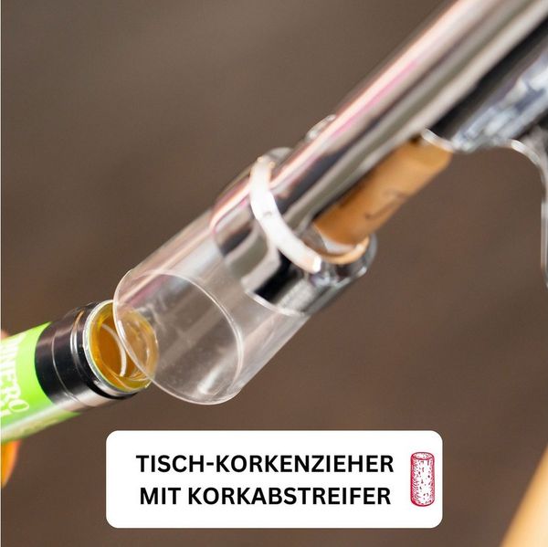 WESTMARK Korkenzieher Entkorker-Maschine zur Tischmontage, für Gastronomie/Profi-Küchen, Profi-Qualität, mit Korkabstreifer, BPA-frei