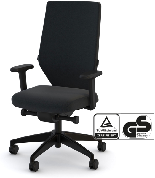 ASSMANN Bürostuhl Streamo Synchronmechanik mit Polster Schwarz 65x64x116cm Textil