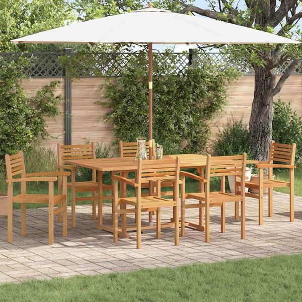 vidaXL Garten Essgruppe 7 pcs Natur Massivholz Akazie 3375775