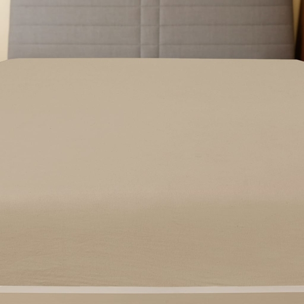 vidaXL Spannbettlaken Jersey Taupe 100x200 cm Baumwolle 136222
