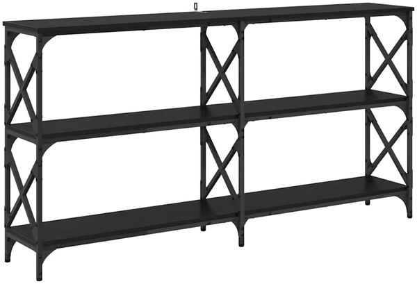 Konsolentisch, Beistelltisch, Konsole Schwarz Eichen-Optik 156 x 28 x 80,5 cm
