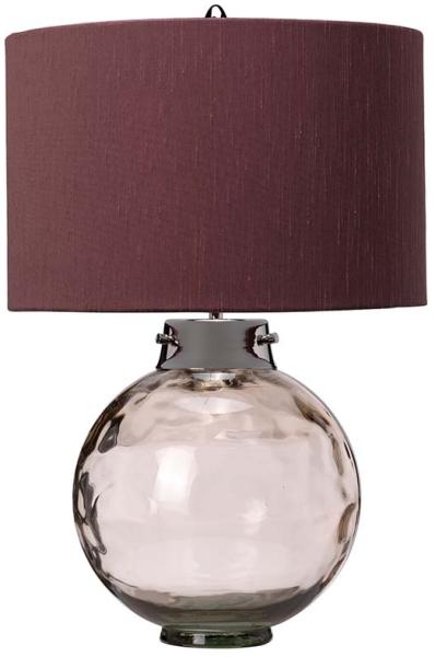 Tischleuchte, Glas Kunstseide Stahl, H 55,5 cm