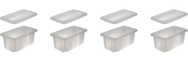 keeeper Organizer emil (Set, 4 St), Aufbewahrungsbox, 7 L, mit Deckel, hochwertiger Kunststoff