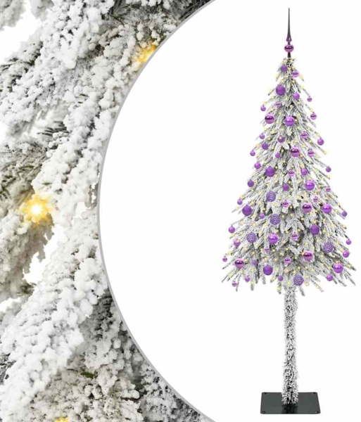 vidaXL Weihnachtsbaum mit 300 LEDs Weiß 180 cm PE und Stahl 3396235