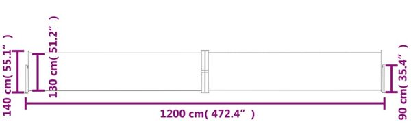 vidaXL Ausziehbare Seitenmarkise 140x1200 cm Braun 313390 Bild 11