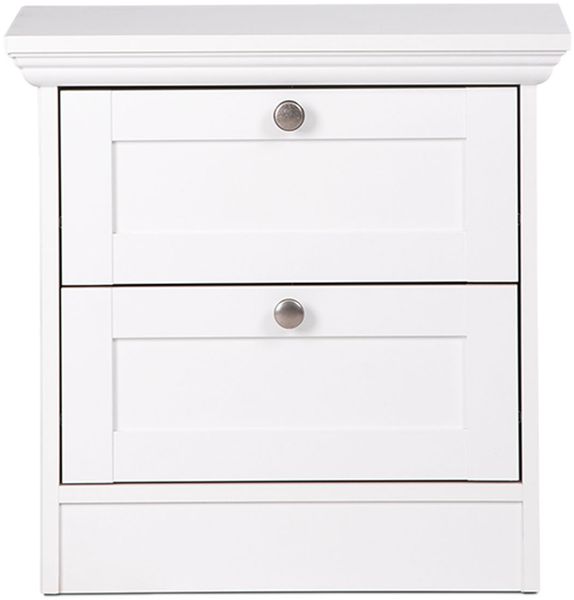 Nachttisch >Landsted< in Weiß - 50x50x35cm (BxHxT)