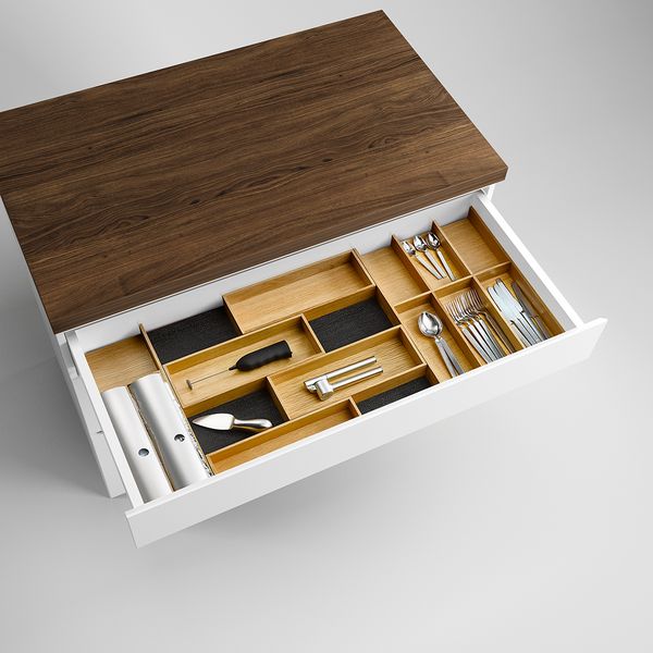 Modify Besteckeinsatz Set 1000, Eiche hell / Besteckkasten-Set Holz