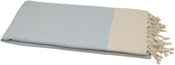 Hamamtuch Baumwolle hellblau, Rand: naturbeige 90x175 cm "Ada"