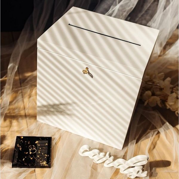 Creative Deco Dekokiste Kartenbox Hochzeit 29x25x30 cm Geschenkkarten Box Geldbox Briefbox