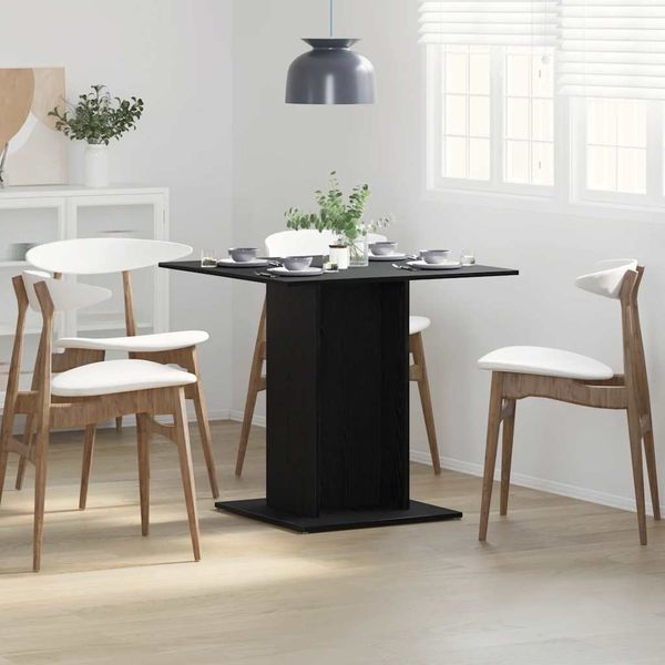 vidaXL Esstisch Schwarz Eichen-Optik 80x80x75 cm Holzwerkstoff 862408