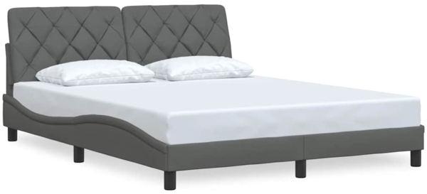 vidaXL Bettgestell ohne Matratze Dunkelgrau 160x200 cm Stoff 3310609