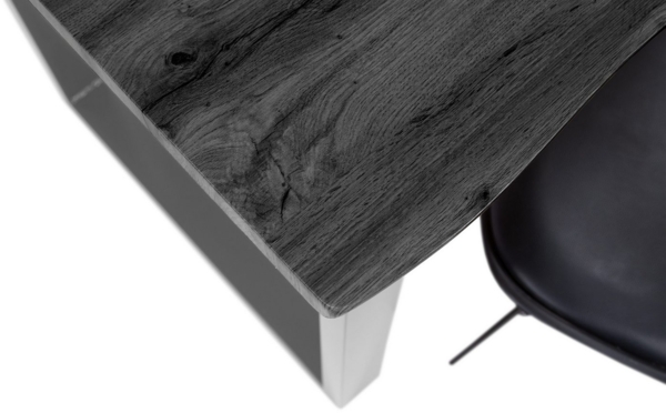 SAM® Esstisch Thoran, Holz-Optik Grau, U-Metallgestell, Baumkante Bild 2