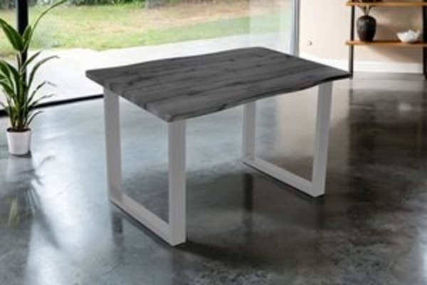 SAM® Esstisch Thoran, Holz-Optik Grau, U-Metallgestell, Baumkante Bild 6