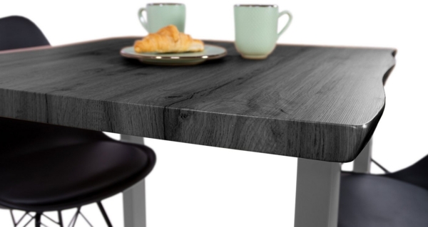 SAM® Esstisch Thoran, Holz-Optik Grau, U-Metallgestell, Baumkante Bild 3