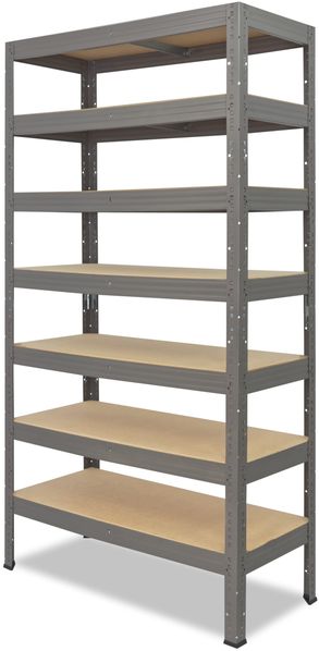 shelfplaza PRO 180x90x60 cm Schwerlastregal in grau mit 7 Böden und 142 kg Traglast pro Boden Bild 6