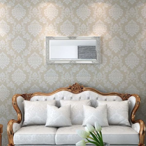Wandspiegel, Badspiegel im Barock-Stil 100x50 cm Silbern de6912