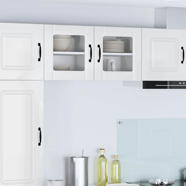 vidaXL Wandglas-Schrank LUCCA 2 pcs Hochglanz Weiß 40 x 31 x 40 cm 884843