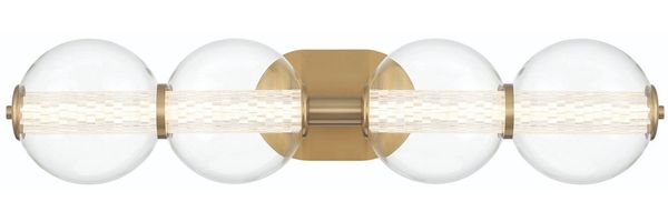 Elstead Lighting LED Wandleuchte Atomo 4-flammig Gold gebürstet 3000K