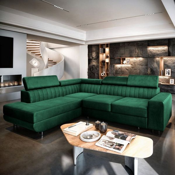 Masseno Ecksofa NOLA mit Schlaffunktion L-Form, Sofa mit Bettkasten