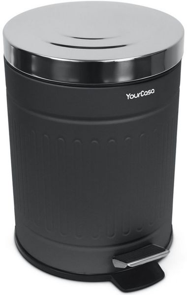YourCasa Mülleimer YourCasa® Mülleimer Bad [5L] Edelstahl Retro Design - Kosmetikeimer, Fassungsvermögen 5 Liter, Edelstahl pulverbeschichtet, Soft Close