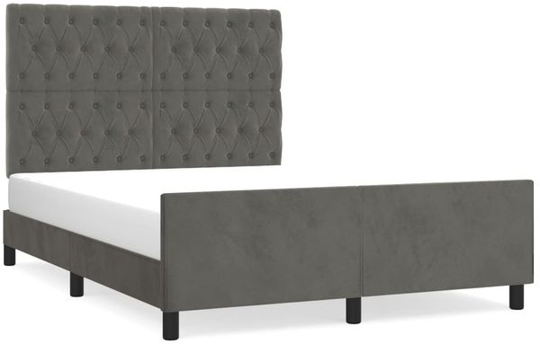 Doppelbett, Bettgestell Modernen ohne Matratze Dunkelgrau 140x190 cm Samt d2187e