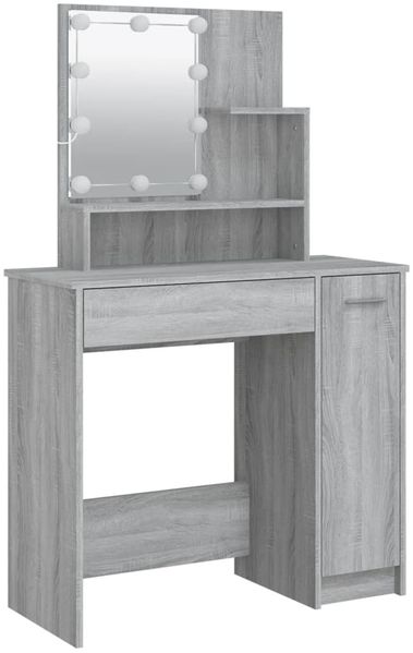 vidaXL Schminktisch mit LED Grau Sonoma 86,5x35x136 cm 820485 Bild 3