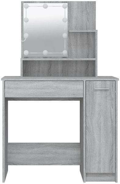 vidaXL Schminktisch mit LED Grau Sonoma 86,5x35x136 cm 820485 Bild 5