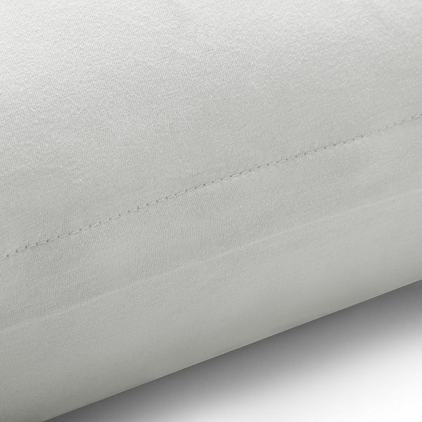 DecoKing 2 Kissenbezüge 20x120 cm Jersey 100% gekämmte Baumwolle Reißverschluss Silber Amber