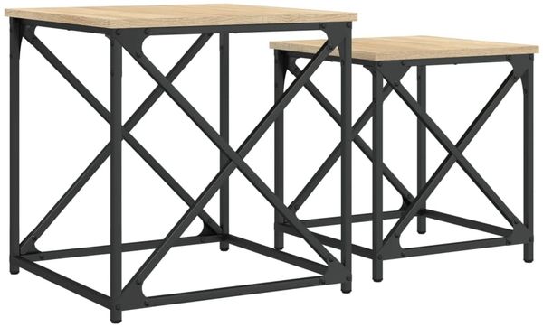Couchtische, Sofatische 2 Stk. Sonoma-Eiche Holzwerkstoff